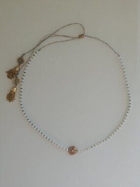 Spartina 449 mixed metal silver yellow rose gold white bead necklace starfish